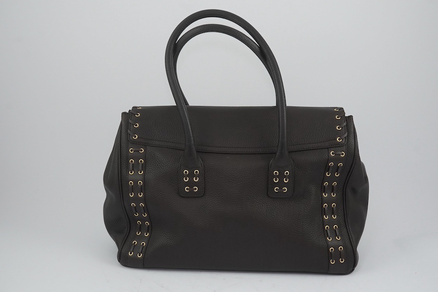 A Versace large brown leather shoulder bag